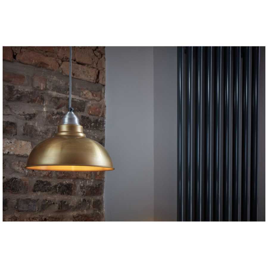 Industville Old Factory Pendant Light - 12 Inch - Brass