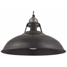 Industville Old Factory Slotted Pendant Light - 15 Inch - Pewter