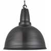 Industville Retro Large Pendant Light With Chain - 17 Inch - Pewter