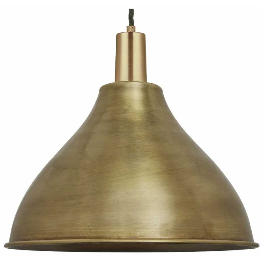 Industville Sleek Cone Pendant Light - 12 Inch - Brass - Brass Holder