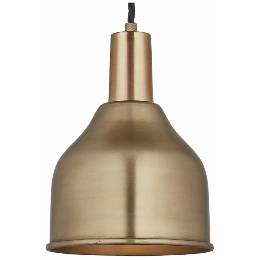 Industville Sleek Cone Pendant Light - 7 Inch - Brass  - Brass Holder