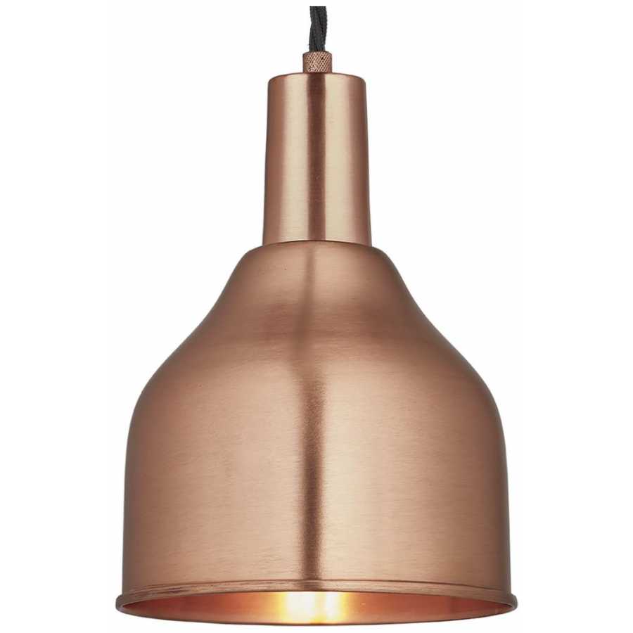 Industville Sleek Cone Pendant Light - 7 Inch - Copper - Copper Holder