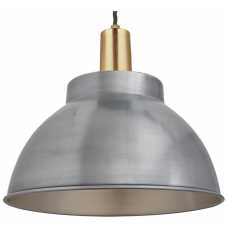 Industville Sleek Dome Pendant Light - 13 Inch - Light Pewter