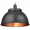 Industville Sleek Dome Pendant Light - 17 Inch - Pewter & Copper