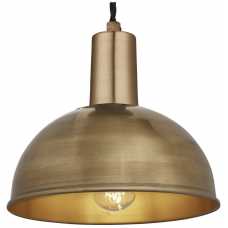 Industville Sleek Dome Pendant Light - 8 Inch - Brass
