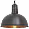 Industville Sleek Dome Pendant Light - 8 Inch - Pewter & Copper