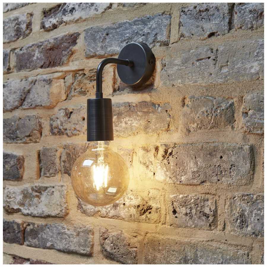 Industville Sleek Edison Wall Light - Pewter