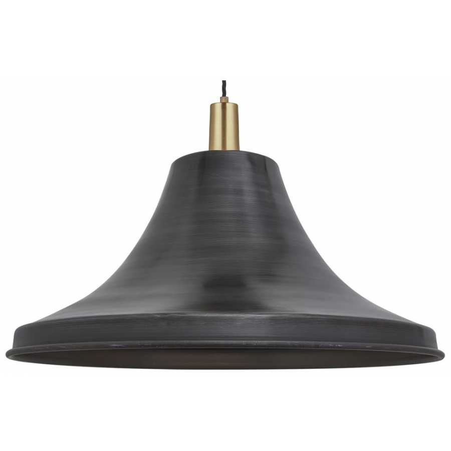Industville Sleek Giant Bell Pendant Light - 20 Inch - Pewter - Brass Holder
