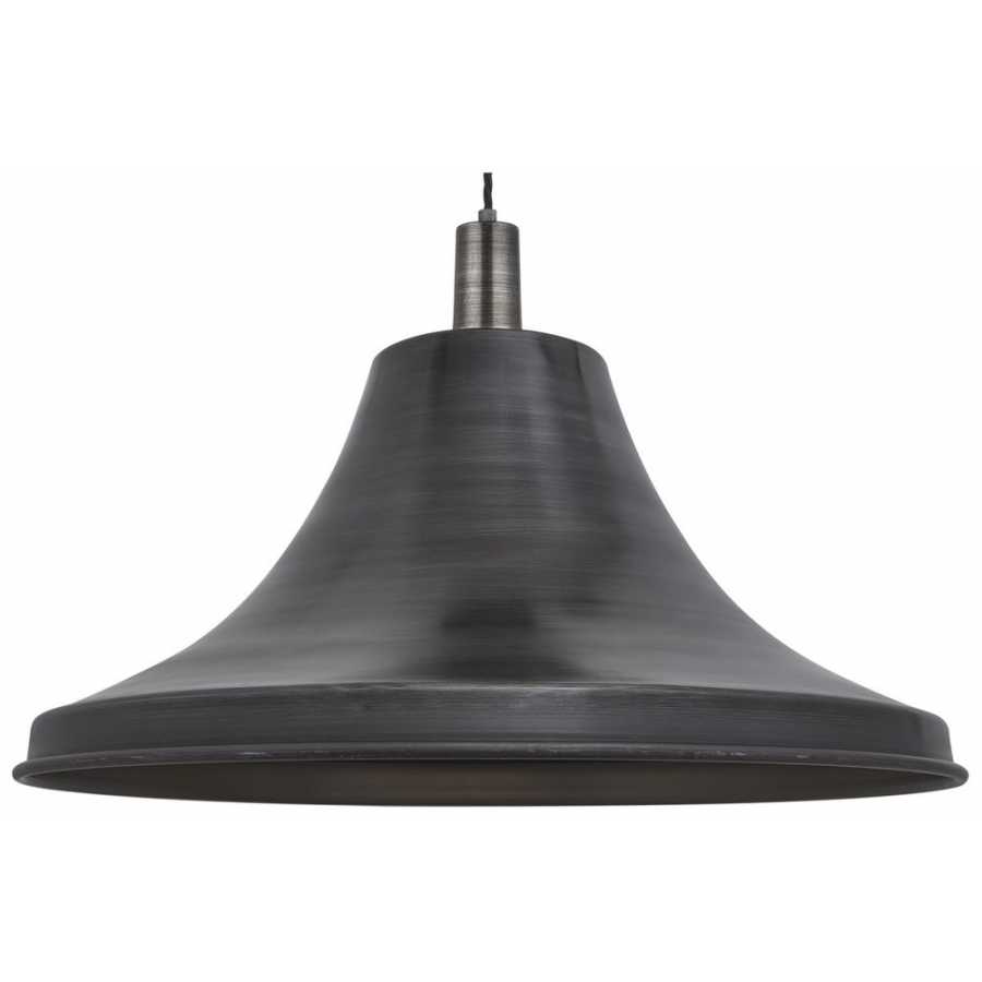 Industville Sleek Giant Bell Pendant Light - 20 Inch - Pewter - Pewter Holder