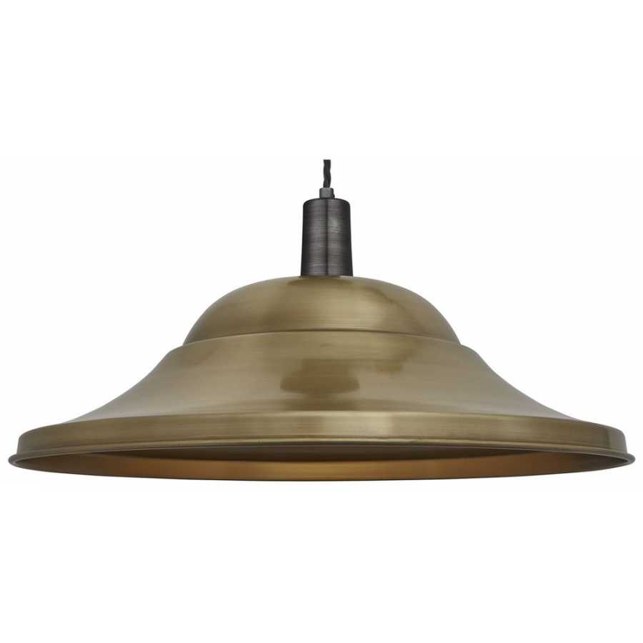 Industville Sleek Giant Hat Pendant Light - 21 Inch - Brass - Pewter Holder