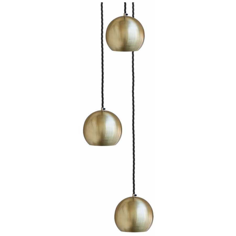 Industville The Globe 3 Collection Pendant Light - Brass