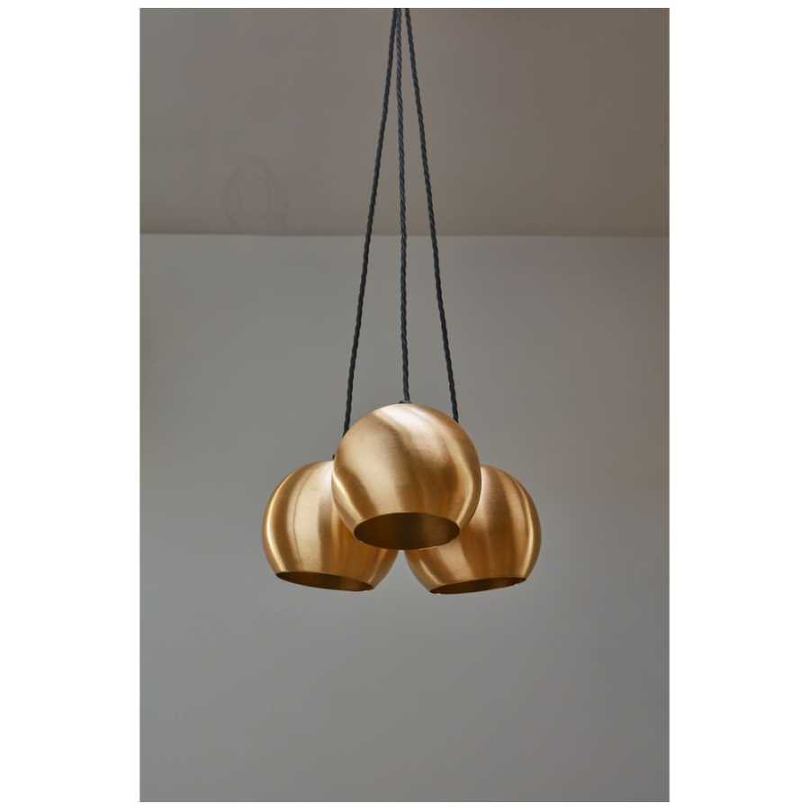Industville The Globe 3 Collection Pendant Light - Brass
