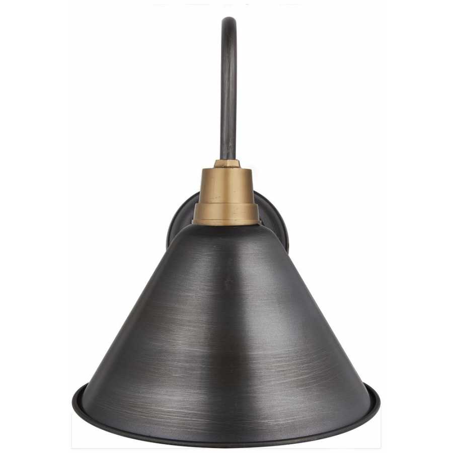 Industville Swan Neck Cone Wall Light - 8 Inch - Pewter