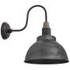 Industville Swan Neck Dome Wall Light - 13 Inch - Pewter