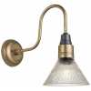 Industville Swan Neck Glass Funnel Wall Light - 7 Inch- Brass