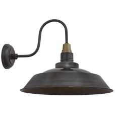 Industville Swan Neck Step Wall Light - 16 Inch - Pewter
