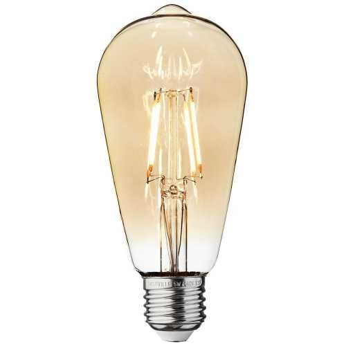 Industville Vintage Edison Pear Old Filament Dimmable LED Light Bulb - E27 5W ST64 - Amber