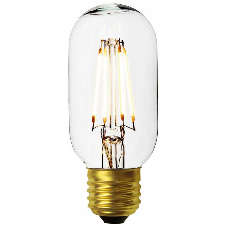 Industville Vintage Dimmable LED Edison Bulb Old Filament Lamp - 7W E27 Tube T45 - Clear