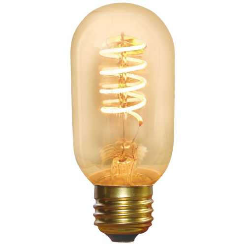 Industville Vintage Edison Tube Spiral Dimmable LED Light Bulb - E27 5W T45 - Amber