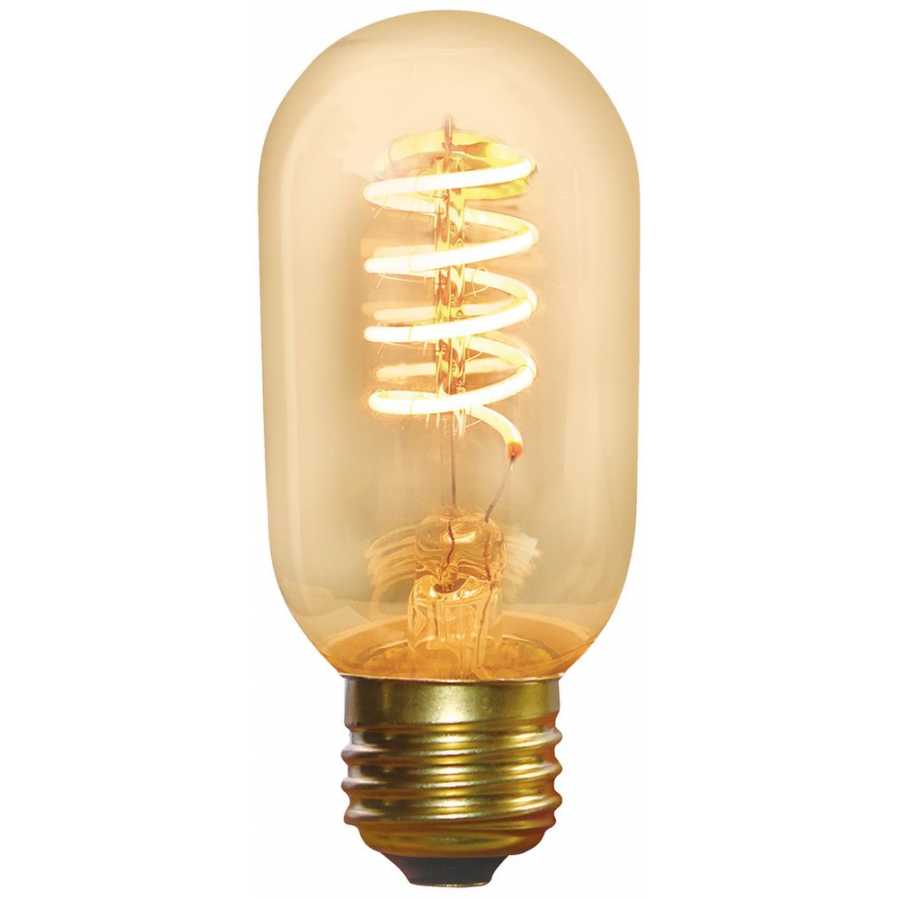 Industville Vintage Spiral LED Edison Bulb Old Filament Lamp - 5W E27 Tube T45 - Amber