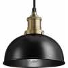 Industville Brooklyn Dome Pendant Light - 8 Inch - Matte Black