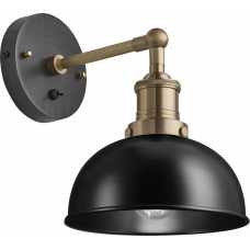 Industville Brooklyn Dome Wall Light - 8 Inch - Matte Black