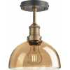 Industville Brooklyn Tinted Glass Dome Flush Mount - 8 Inch - Amber