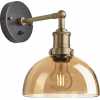 Industville Brooklyn Tinted Glass Dome Wall Light - 8 Inch - Amber