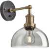 Industville Brooklyn Tinted Glass Dome Wall Light - 8 Inch - Smoke Grey