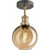Industville Brooklyn Tinted Glass Globe Flush Mount - 7 Inch - Amber