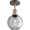 Industville Brooklyn Tinted Glass Globe Flush Mount - 7 Inch - Smoke Grey
