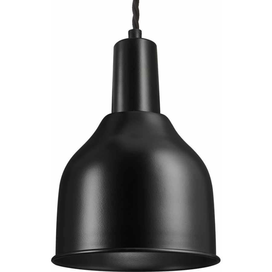 Industville Sleek Cone Pendant Light - 7 Inch - Matte Black - Black Holder