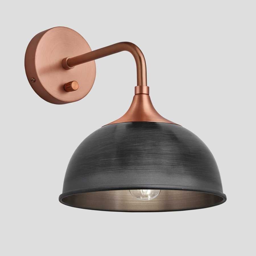 Industville Chelsea Dome Wall Light - Pewter - Copper Holder