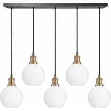 Industville Brooklyn Opal Glass Globe Cluster Pendant Light - 5 Wire - 7 Inch