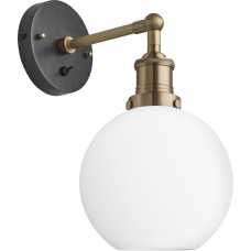 Industville Brooklyn Opal Glass Globe Wall Light