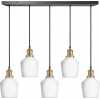 Industville Brooklyn Opal Glass Schoolhouse Cluster Pendant Light - 5 Wire