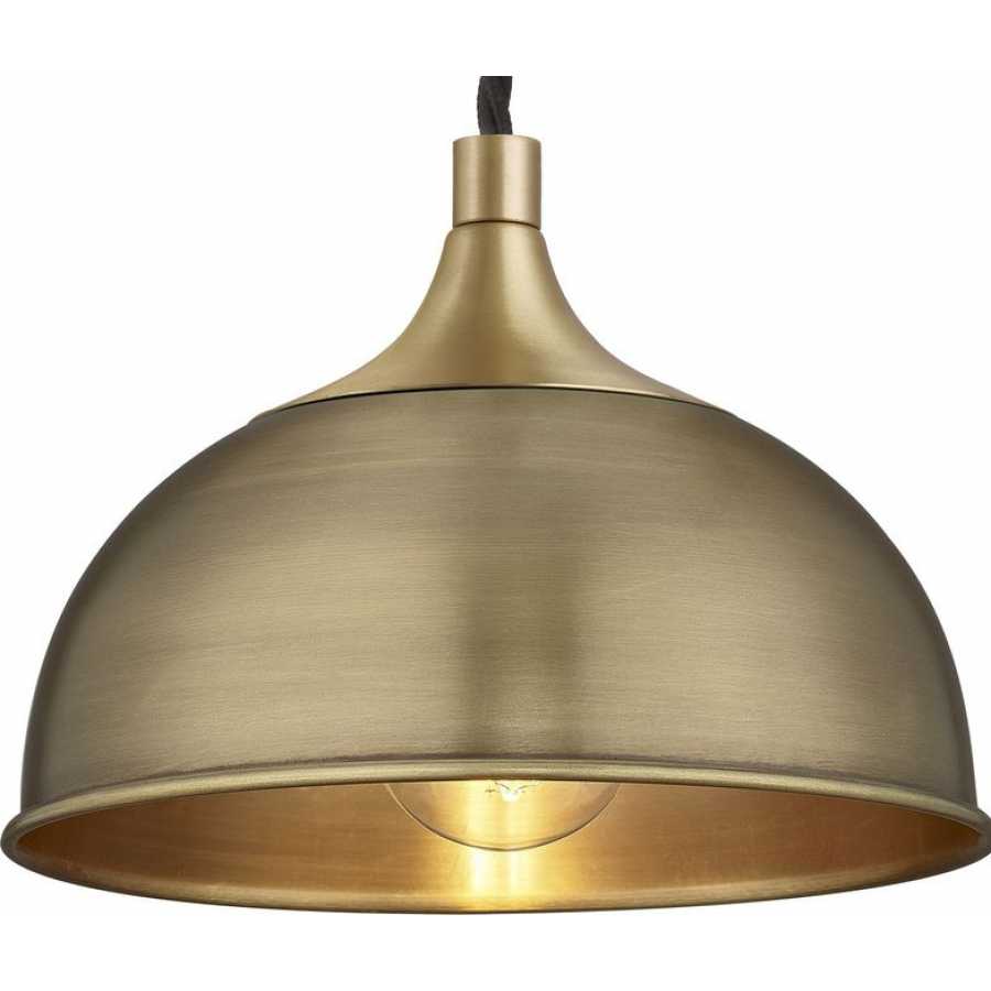 Industville Chelsea Dome Pendant Light - Brass - Brass Holder