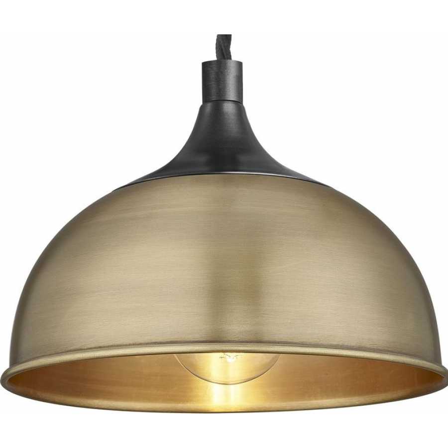 Industville Chelsea Dome Pendant Light - Brass - Pewter Holder