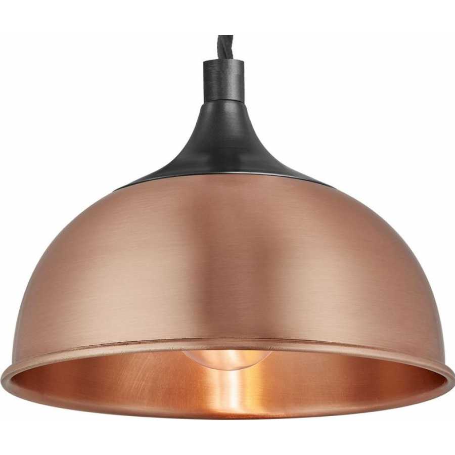 Industville Chelsea Dome Pendant Light - Copper - Pewter Holder