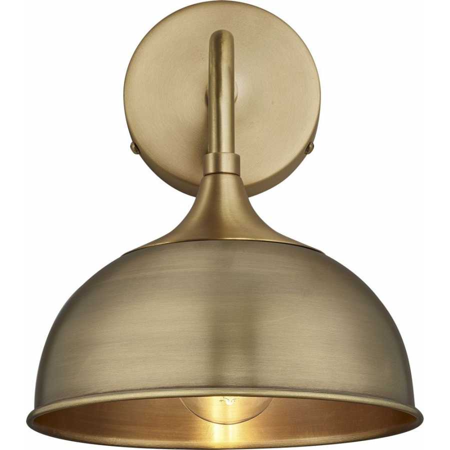 Industville Chelsea Dome Wall Light - Brass - Brass Holder