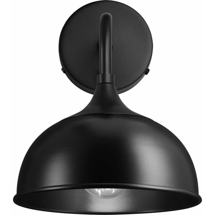 Industville Chelsea Dome Wall Light - Matte Black - Black Holder