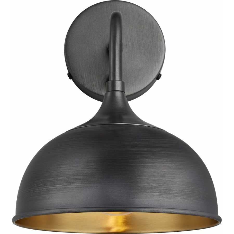 Industville Chelsea Dome Wall Light - Pewter & Brass - Pewter Holder