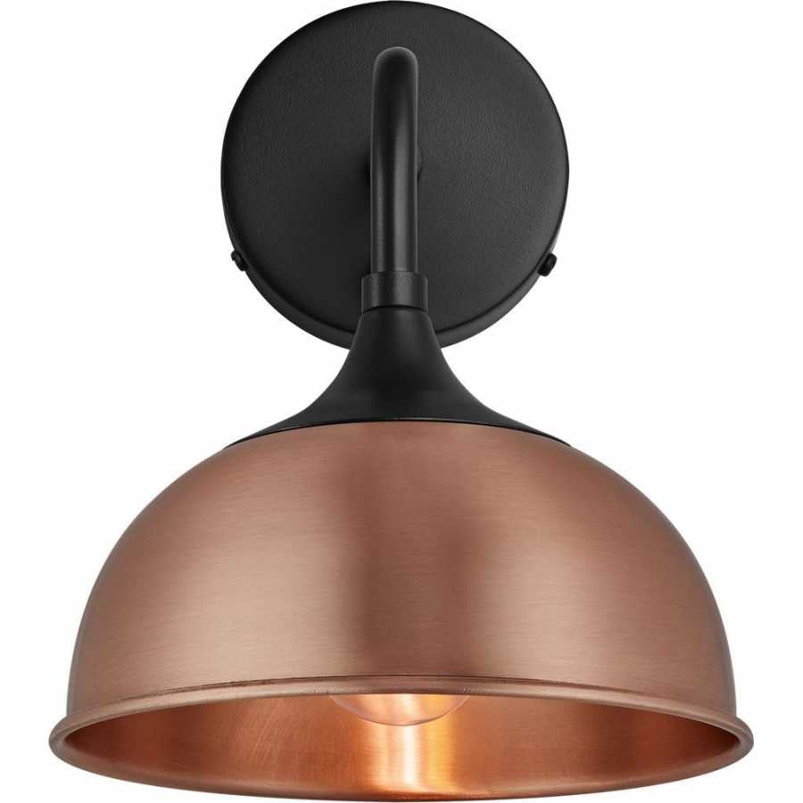 Industville Chelsea Dome Wall Light - Copper - Black Holder