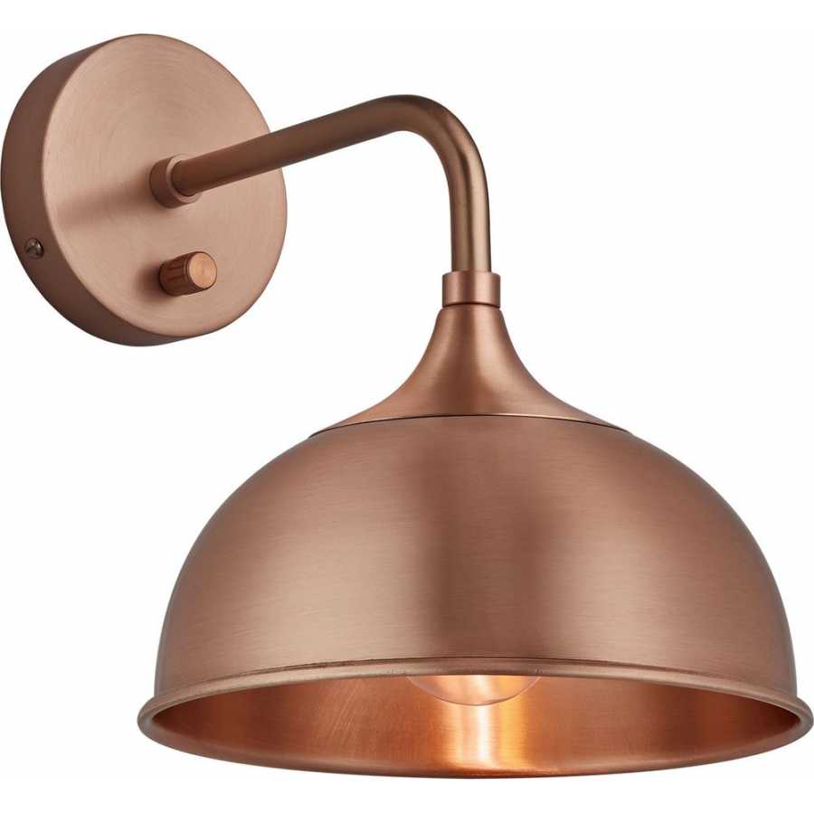 Industville Chelsea Dome Wall Light - Copper - Copper Holder