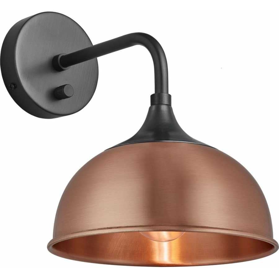 Industville Chelsea Dome Wall Light - Copper - Pewter Holder