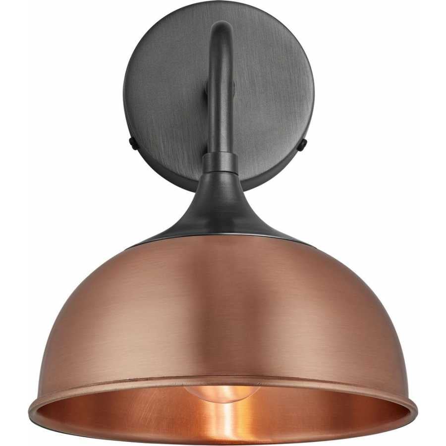 Industville Chelsea Dome Wall Light - Copper - Pewter Holder