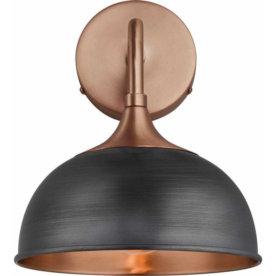 Industville Chelsea Dome Wall Light - Pewter & Copper - Copper Holder