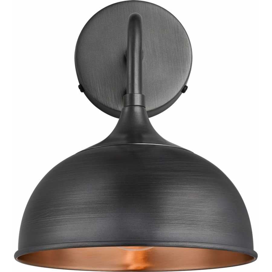 Industville Chelsea Dome Wall Light - Pewter & Copper - Pewter Holder