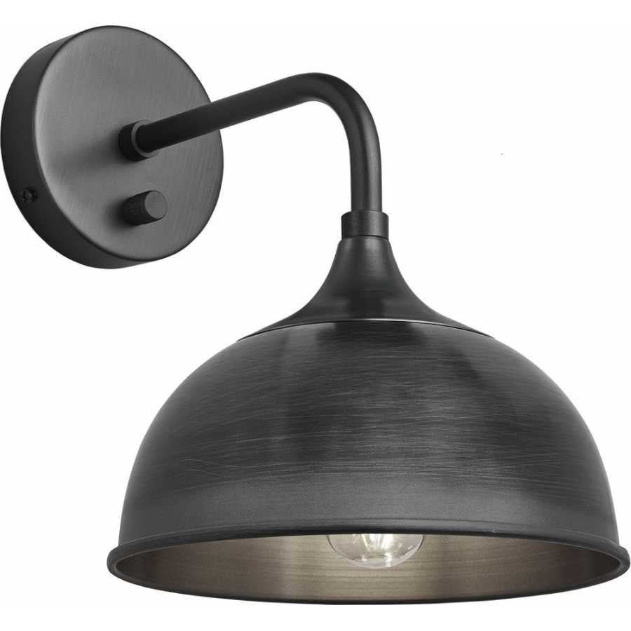 Industville Chelsea Dome Wall Light - Pewter - Pewter Holder