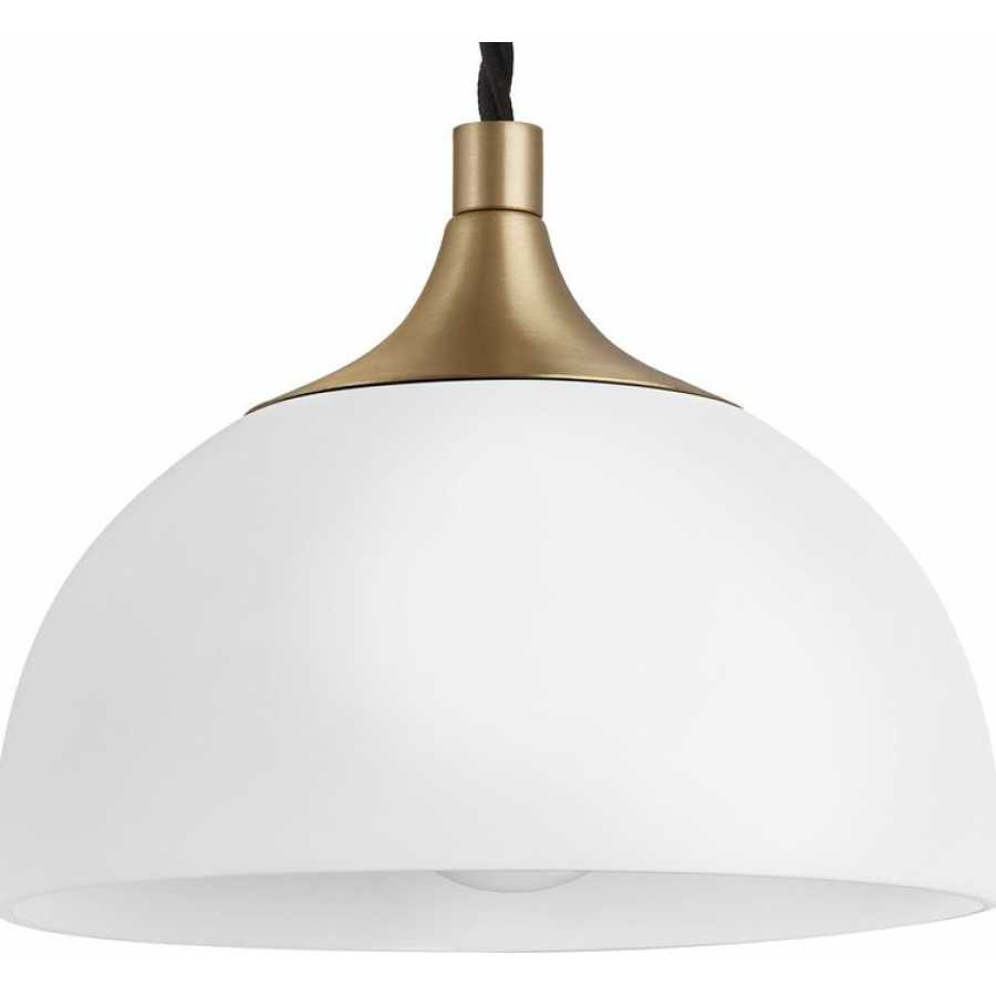 Industville Chelsea Opal Glass Dome Pendant Light - Brass Holder